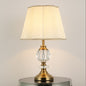 Simple Fabric Lampshade Crystal Decorative 1-Light Table Lamp