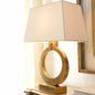 Modern Luxury Fabric Golden Ring Base 1-Light Table Lamp