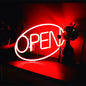 Modern Art Deco Waterproof PS OPEN LED Outdoor Hanging Neon Wall Sconce Lamp For Dining Room