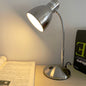 Vintage Industrial Aged Chrome Metal 1-Light Table Lamp