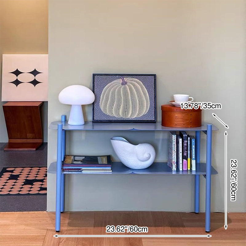 Iron 2-Tier Blue Storage Shelf