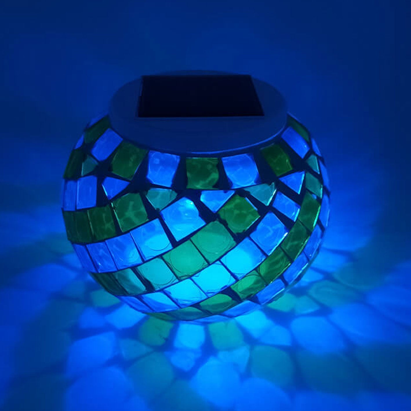 Solar Creative Stained Glass Spiral Pattern Design LED Outdoor Decorative Light
