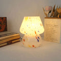 Modern Stained Ink Glass Mushroom Bottle 1-Light Table Lamp