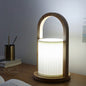 Nordic Fabric Column Solid Wood Portable Design 1-Light Table Lamp