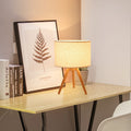 Modern Fabric Wooden 1-Light Table Lamps