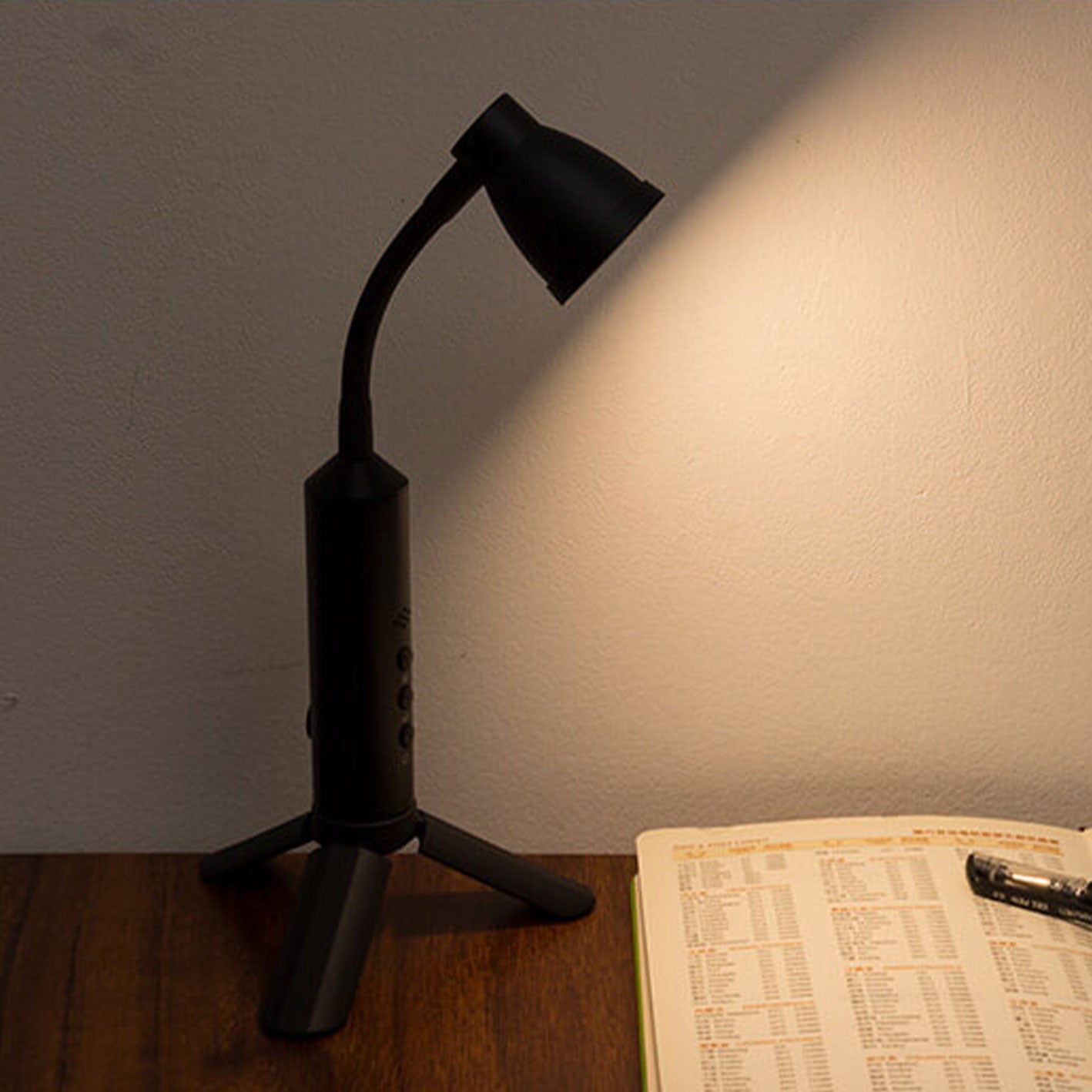 Modern Black Metal Type-C LED Portable Table Lamp