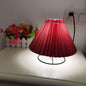 Vintage Pleated Fabric Round Metal Base 1-Light Table Lamp
