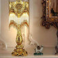 French Brass Crystal Tassel Luxury 1-Light Table Lamp