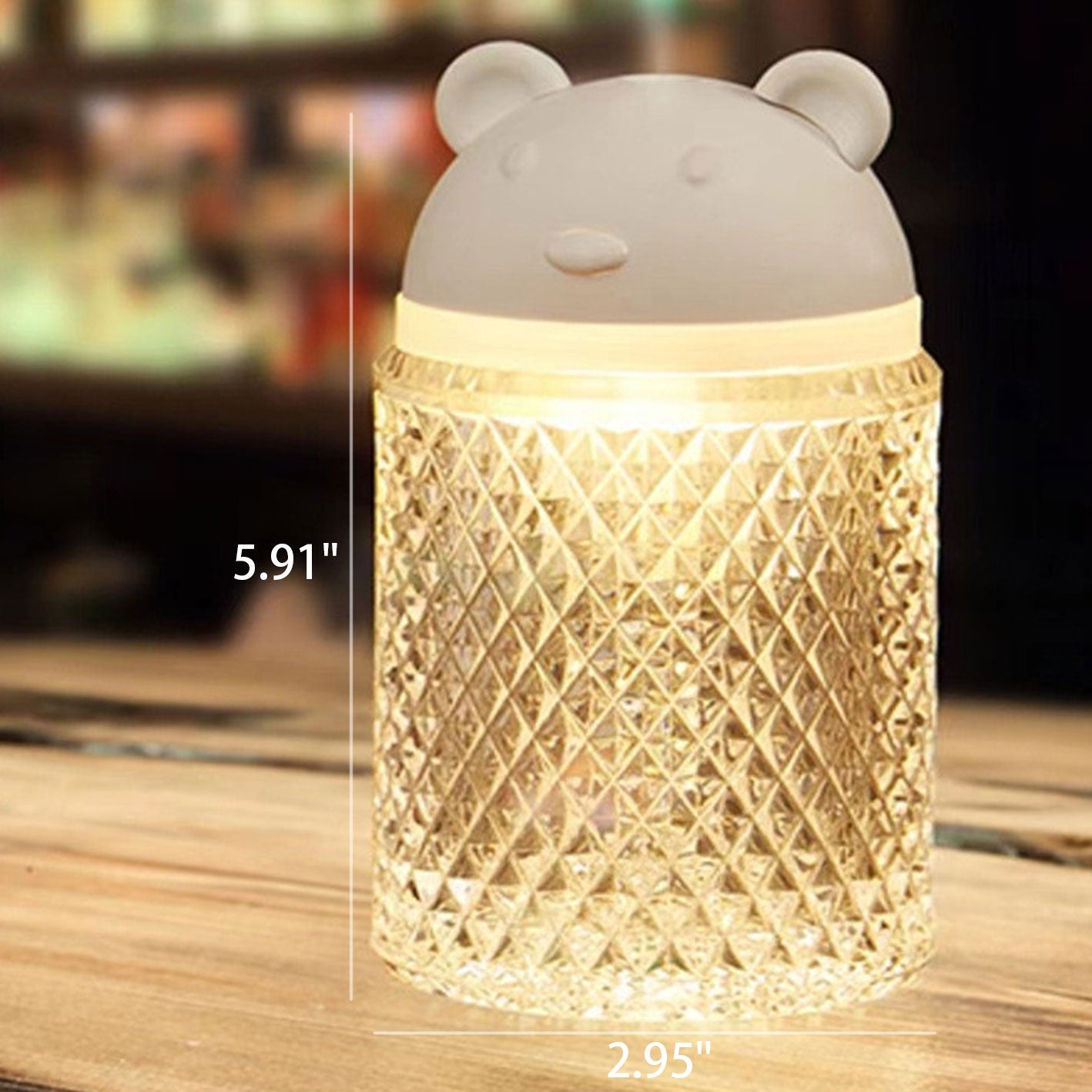 Modern Minimalist Bear Crystal Acrylic Air Spray Humidifying Colorful Night Light