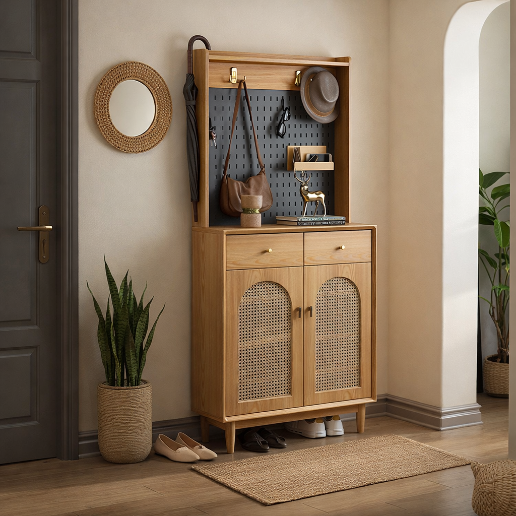 Shoe Cabinet with Coat Rack