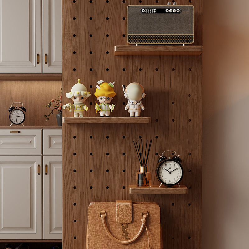 Wall Mirror with Sliding Pegboard Storage & Hooks