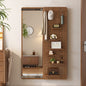 Wall Mirror with Sliding Pegboard Storage & Hooks