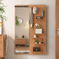 Wall Mirror with Sliding Pegboard Storage & Hooks