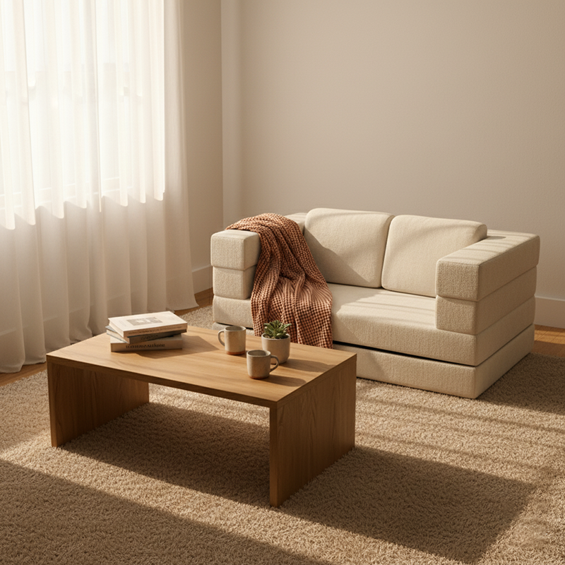 Foldable Chenille Sofa Bed