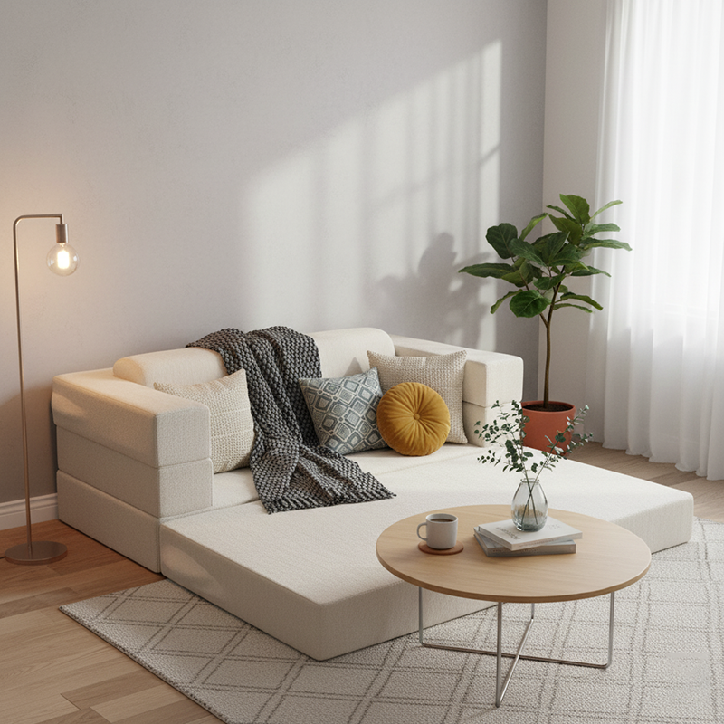 Foldable Chenille Sofa Bed
