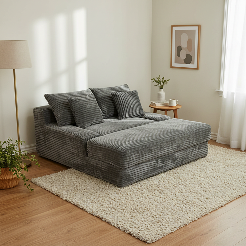 Modular Corduroy Sofa Bed