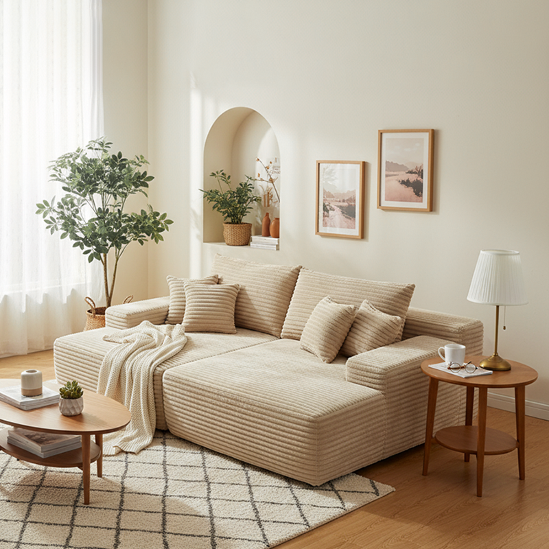 Modular Corduroy Sofa Bed