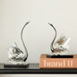 Crystal Glass Swan Figurine Set