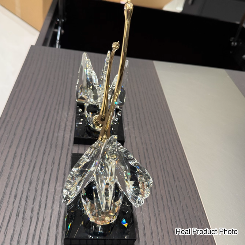 Crystal Glass Swan Figurine Set