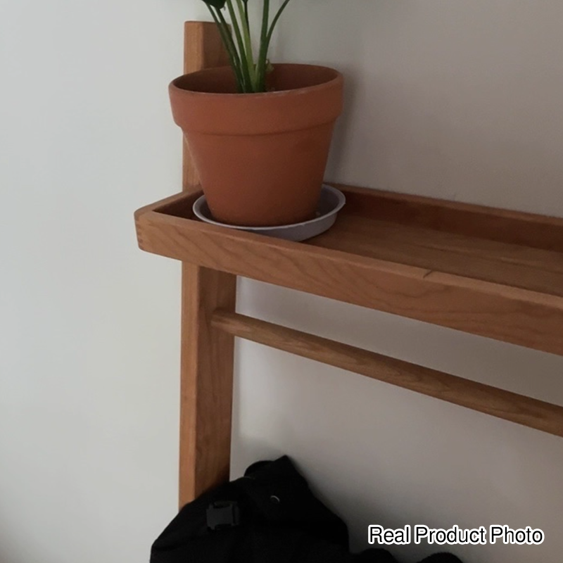 Wood Garment Rack Hall Tree With Basket