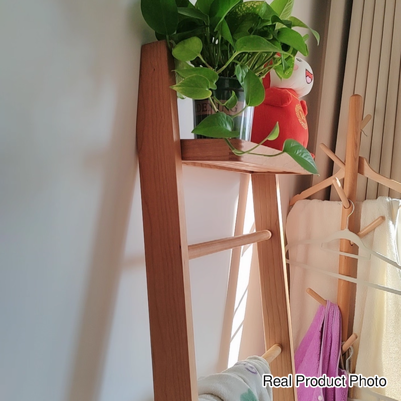 Wood Garment Rack Hall Tree With Basket