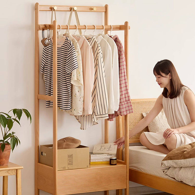 Japanese Wood Hall Tree Clothes Organizer