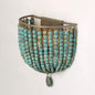 Boho Wood Beaded Wall Sconce Lamp