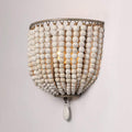 Boho Wood Beaded Wall Sconce Lamp