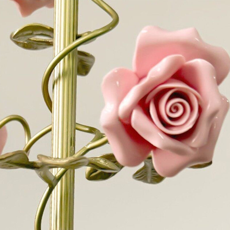 French Floral Iron & Ceramic 1-Light Pendant Light