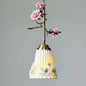 French Floral Iron & Ceramic 1-Light Pendant Light