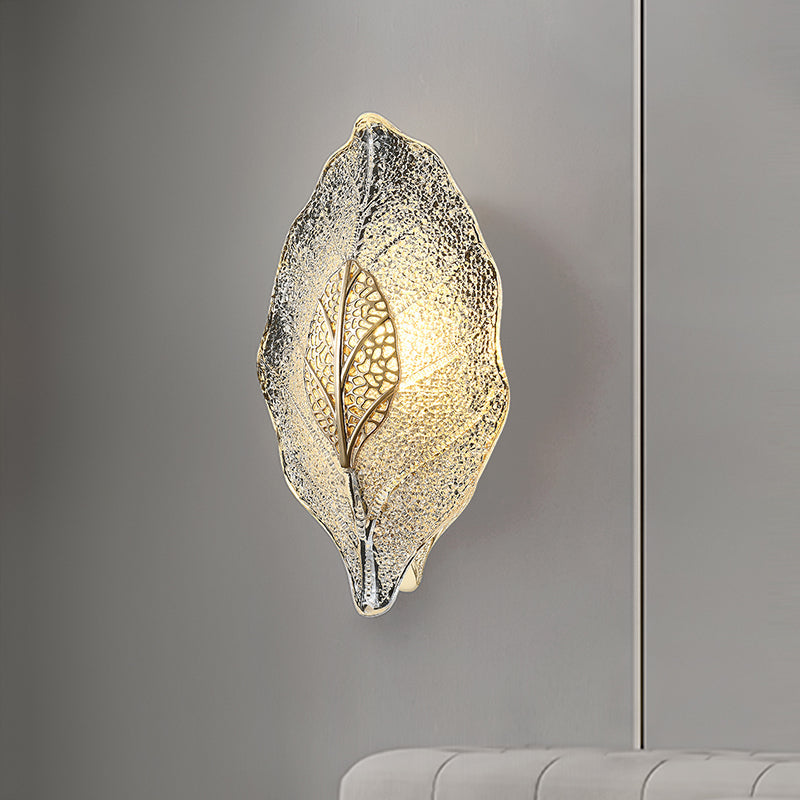 Luxury Leaf Glass 1/3/5-Light Wall Sconce Lamp
