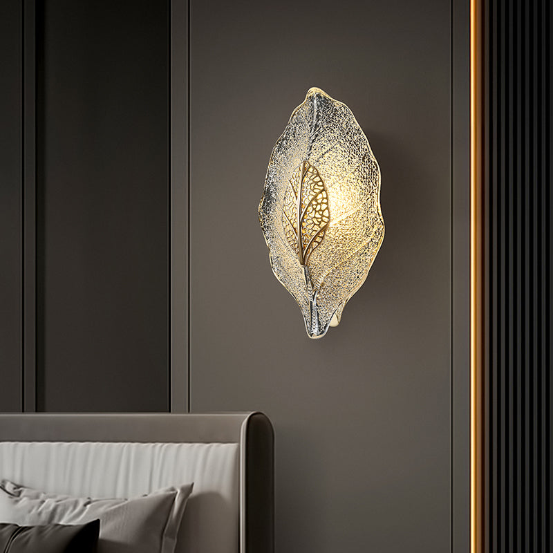 Luxury Leaf Glass 1/3/5-Light Wall Sconce Lamp