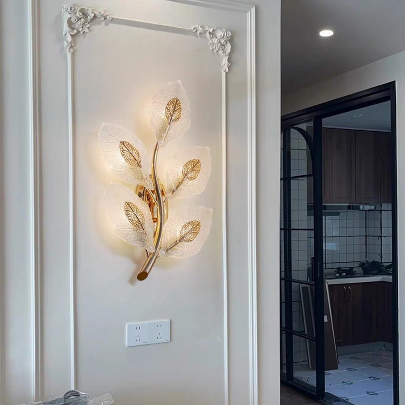 Luxury Leaf Glass 1/3/5-Light Wall Sconce Lamp