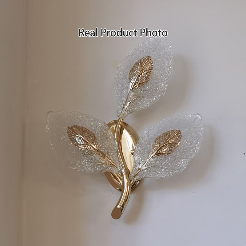 Luxury Leaf Glass 1/3/5-Light Wall Sconce Lamp