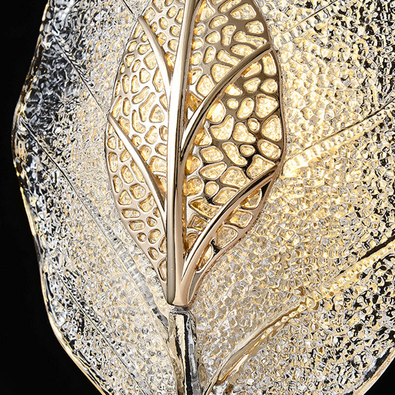 Luxury Leaf Glass 1/3/5-Light Wall Sconce Lamp