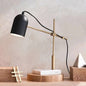 Contemporary Nordic Geometric Lines Iron Marble 1-Light Table Lamp For Bedroom Or Home Office