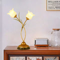 Contemporary Creative Flower-Shaped Iron Glass 2-Light Table Lamp For Bedroom