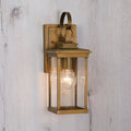 Traditional Vintage Waterproof Lantern-Shaped Metal Glass 1-Light Wall Sconce Lamp For Garden