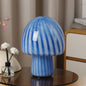Contemporary Creative Mushroom-Shaped Cylindrical Glass 1-Light Table Lamp For Bedroom