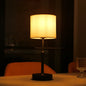 Modern Minimalist Liftable Cylindrical Metal Fabric 1-Light Table Lamp for Bedroom