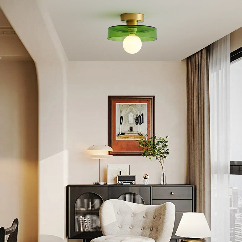Nordic Copper & Glass Ceiling Light