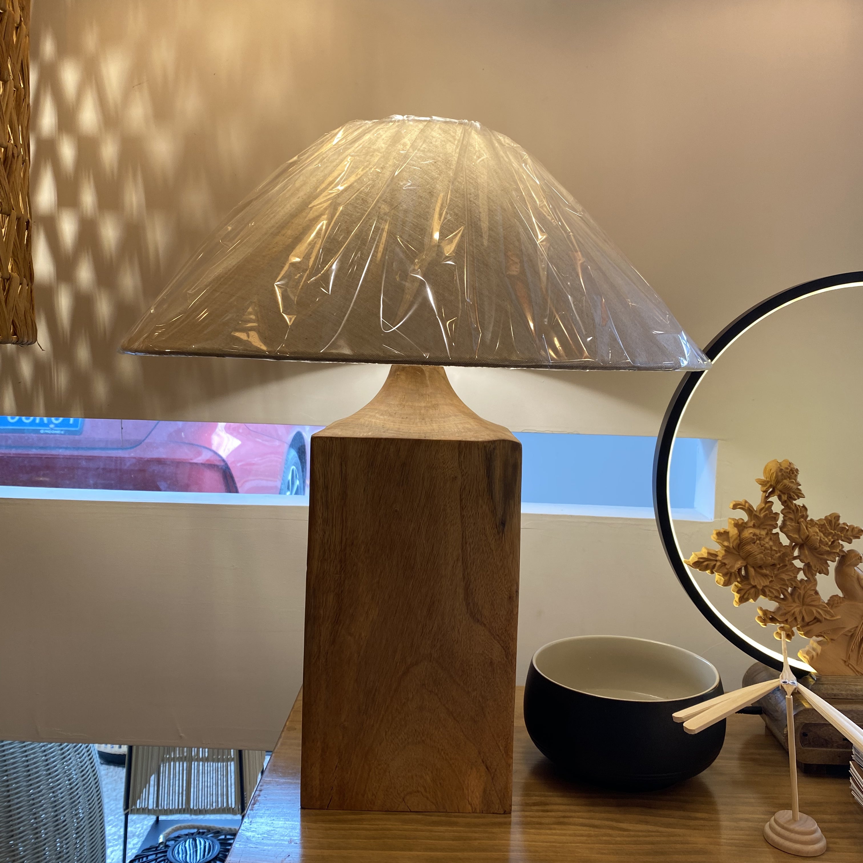 Modern Simplicity Umbrella Shape Fabric Wood 1 - Light Table Lamp For Living Room