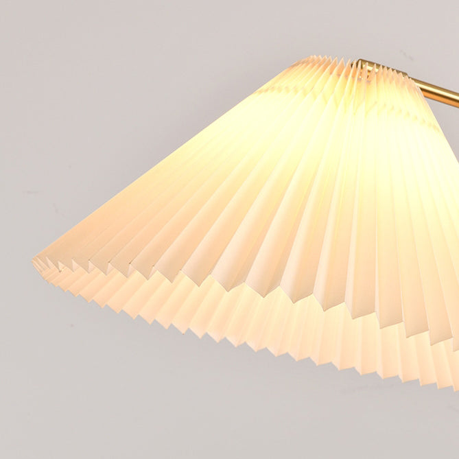 Traditional Vintage Ash Iron Fabric Umbrella 1 - Light Table Lamp For Living Room
