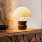 Traditional Japanese Umbrella Rice Paper Lampshade Solid Wood Base Copper 1 - Light Table Lamp For Bedroom