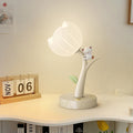 Contemporary Creative Flower PE Lampshade Iron Base LED Table Lamp For Living Room
