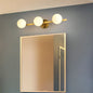 Modern Simplicity Orbs Stitching Straight Line Copper Glass Lampshade 3/4 - Light Vanity Light Mirror Front Wall Sconce Lamp For Bathroom