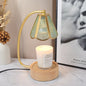 Traditional Japanese Conical Glass Lampshade Wood Base Iron 1 - Light Melting Wax Table Lamp For Bedroom