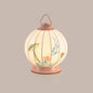 Traditional Chinese Round Ball Painting Portable Imitation Silk Lampshade Hardware 1 - Light Table Lamp For Living Room