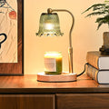Traditional Vintage Metal Wood 	Glass Floral Shape 1-Light Melting Wax Table Lamp For Bedroom