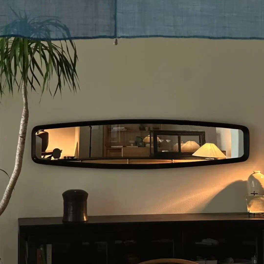 Retro Rounded-Corner Long Wall Mirror